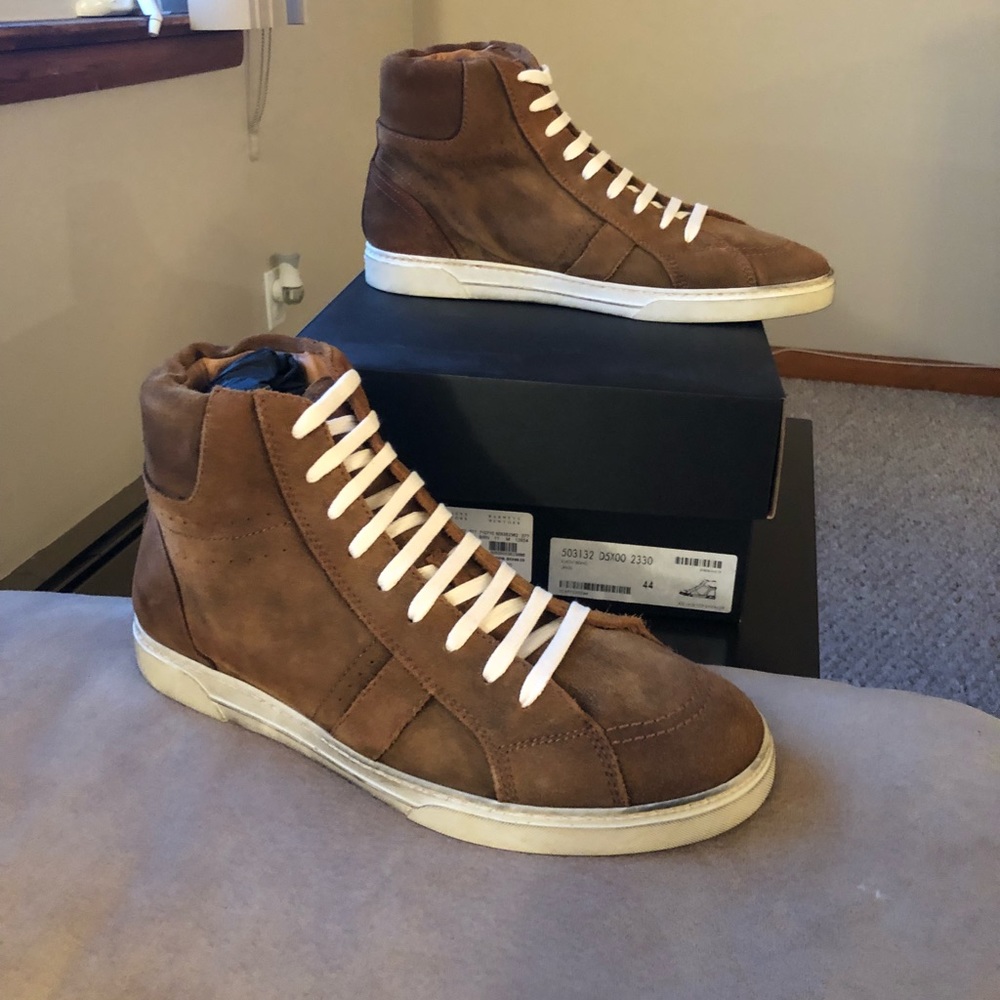 ♦️SAINT LAURENT Joe Suede Sneakers - Brown Size 11